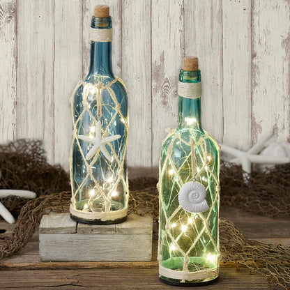 Lighted Decorative Glass Bottles