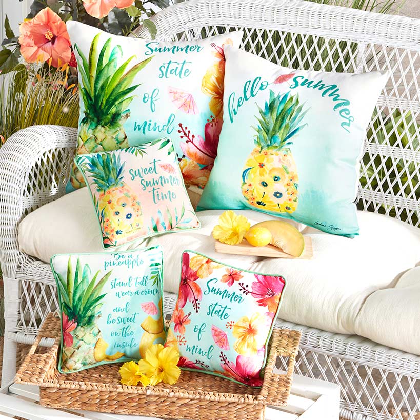 Indoor/Outdoor Fruity Tropical Pillows
