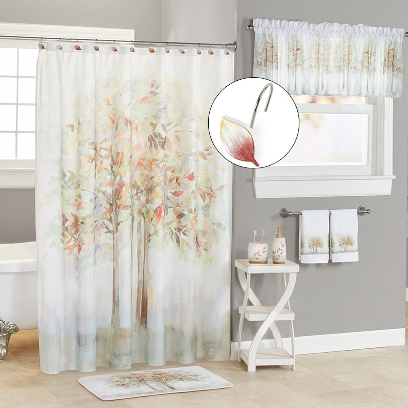 Nature Watercolor Toothbrush Holder or Shower Hooks Set of 12