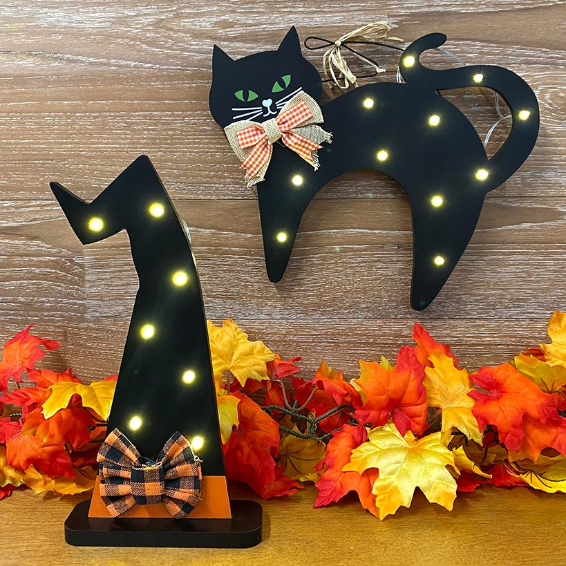 Primitive Lighted Halloween Decorations