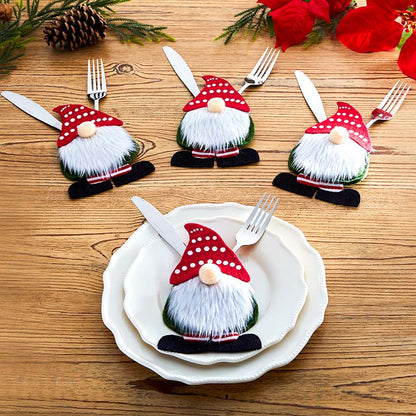 Christmas Gnome Flatware Holders Set of 4