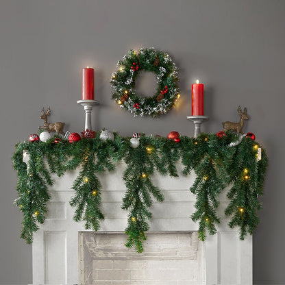 Lighted Cascading Mantel Sprays