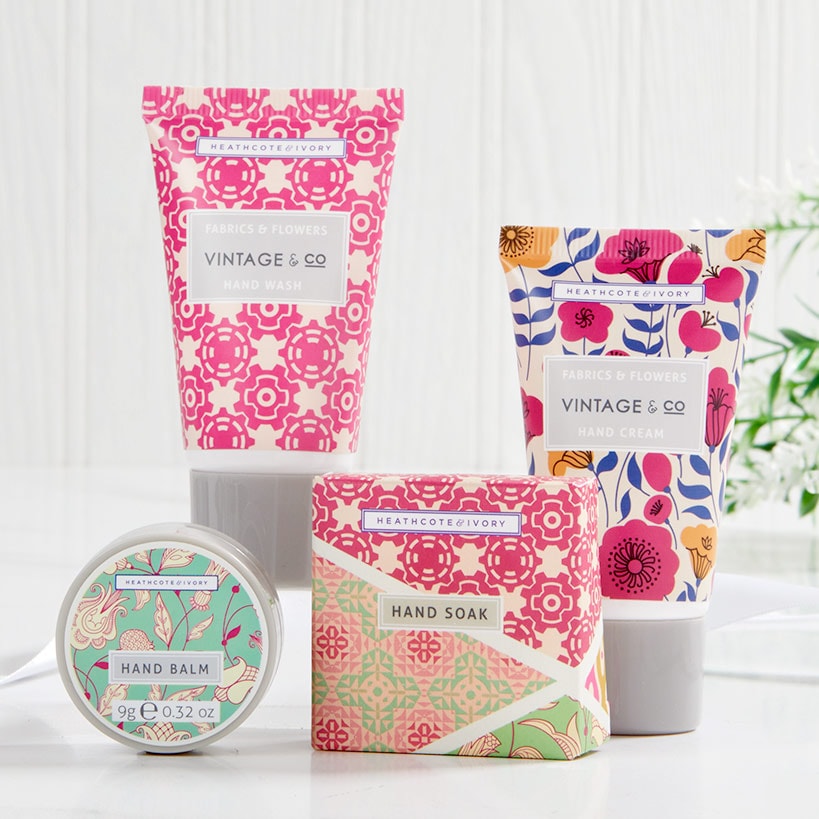 Fabric & Flowers Hand Care Set - Cream, Wash, Soak, and Balm