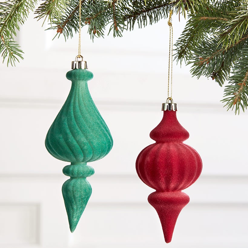 Set of 2 Arabesque Velvet Ornaments