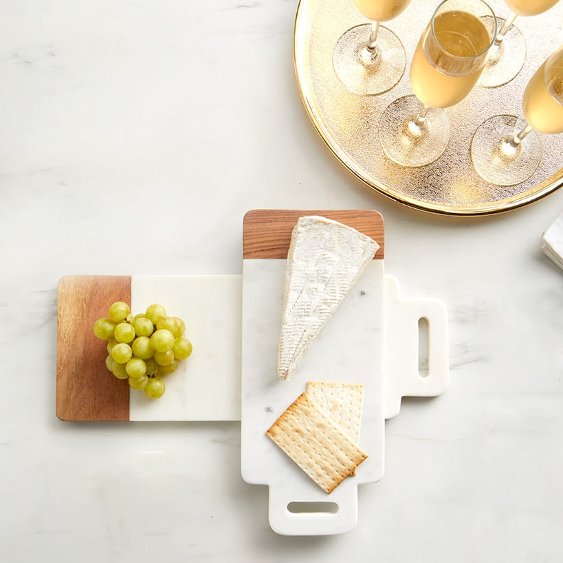 Marble & Wood Charcuterie Boards or Gold Platter