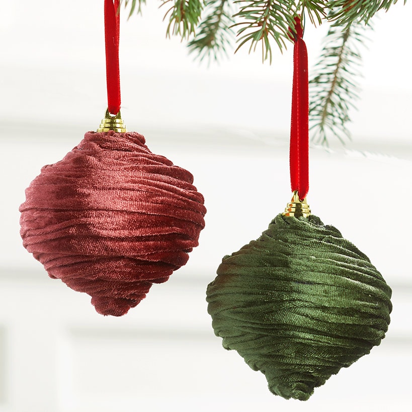 Set of 2 Ruffled Arabesque Ornaments