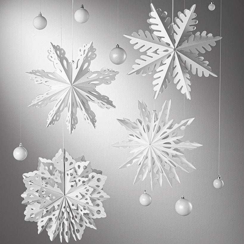 Frosted Paper Snowflakes