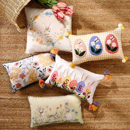 Easter Floral Decorative Pillow