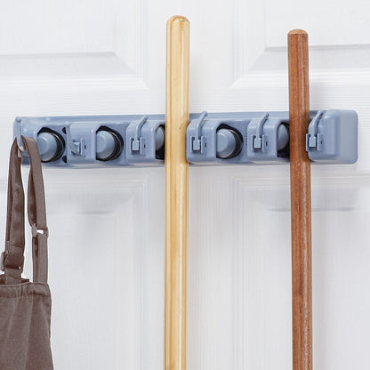 5-Slot Mop & Broom Wall Organizer