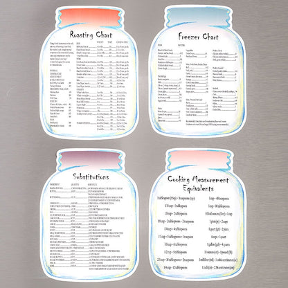 Set of 4 Pastel Kitchen Helper Magnets