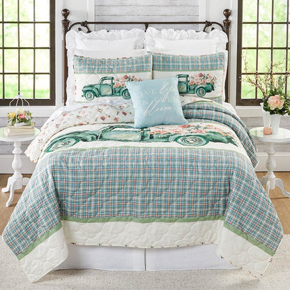 Plaid Spring Truck Quilt Ensemble