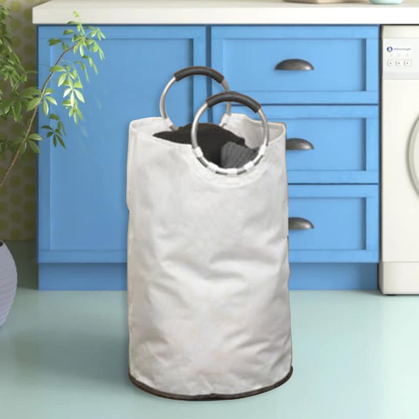Laundry Bag with Padded Handles Freestanding Tall Hamper