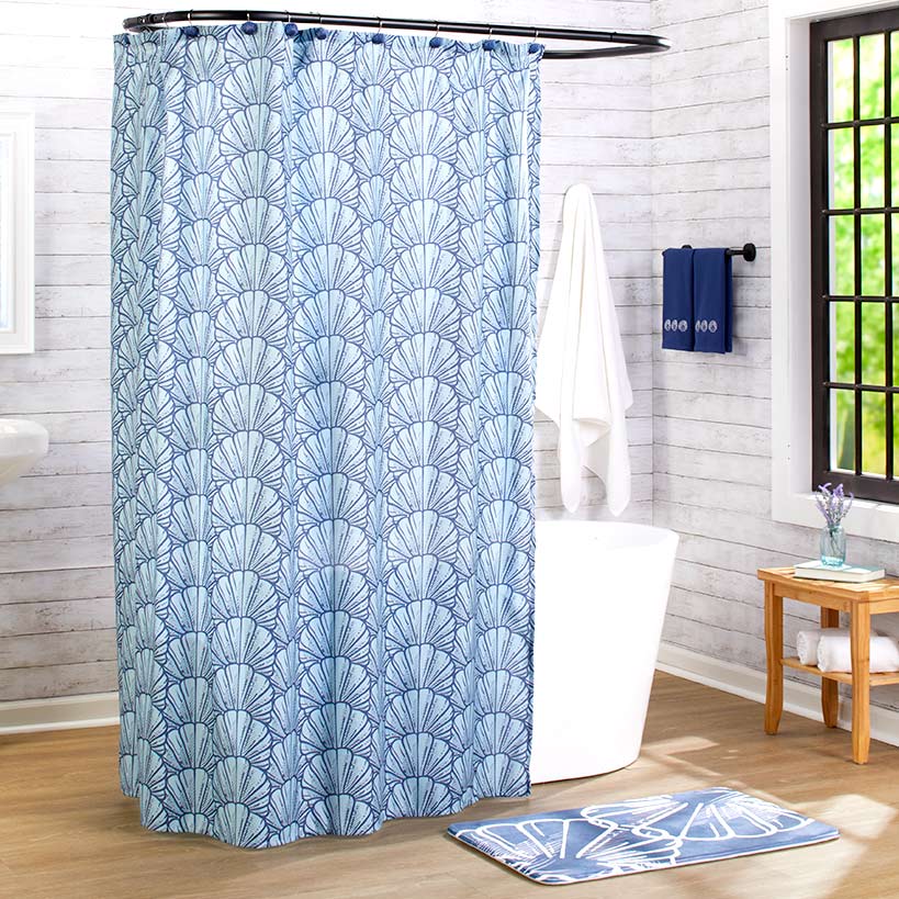 Seashell Shower Curtain or Shower Hooks Set of 12