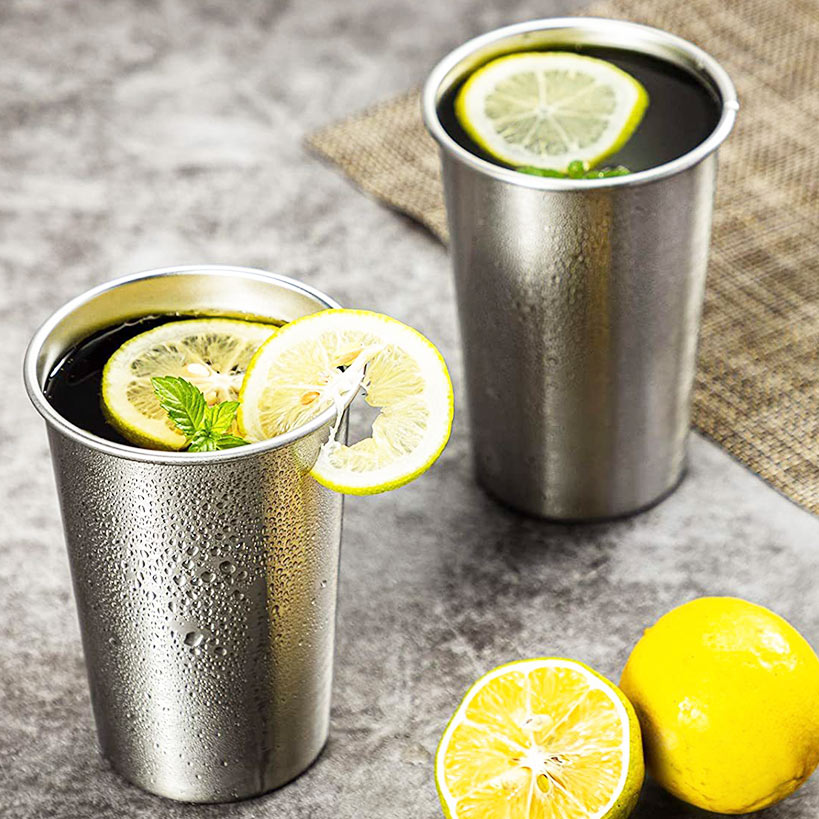 Set of 2 Stainless Steel 16-oz. Tumblers