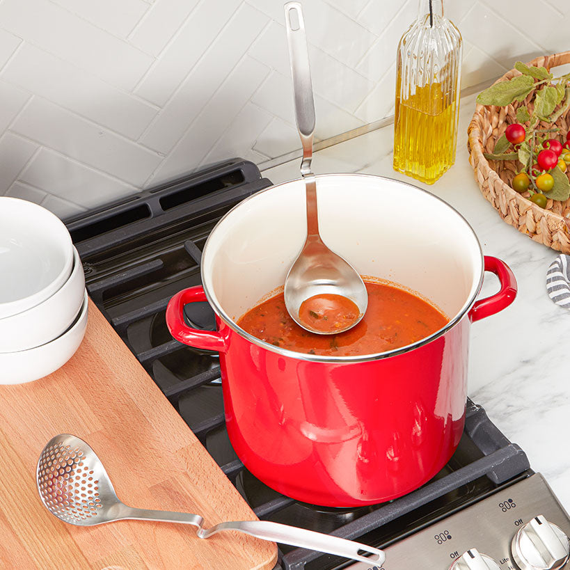 Stainless Steel Ladle with Rim Rest