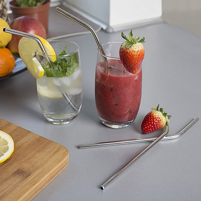 Stainless Steel Straws and Cleaning Brush Set of 4