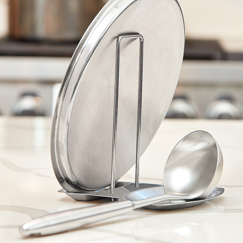 Stainless Steel Spoon Rest and Lid Holder