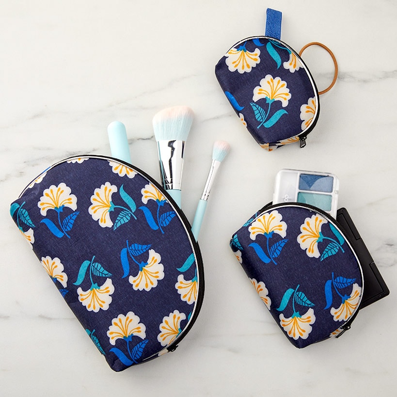 Zippered Cosmetic Bags Set of 3