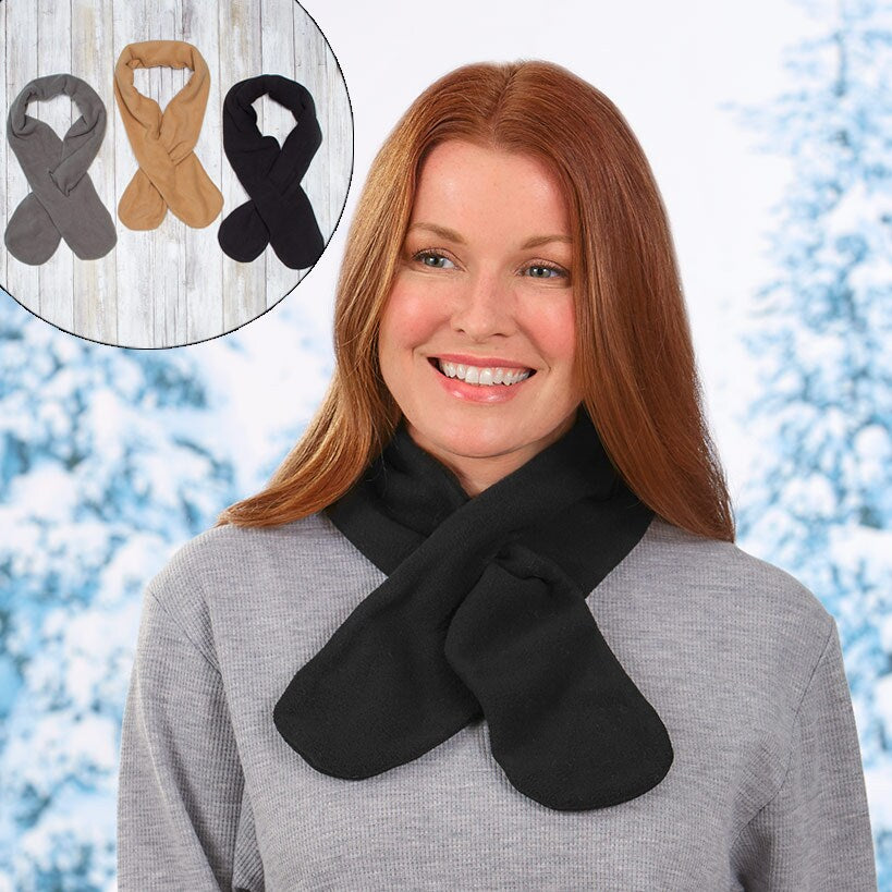 Women's Fleece Pull-Thru Neck Scarves - Set of 3