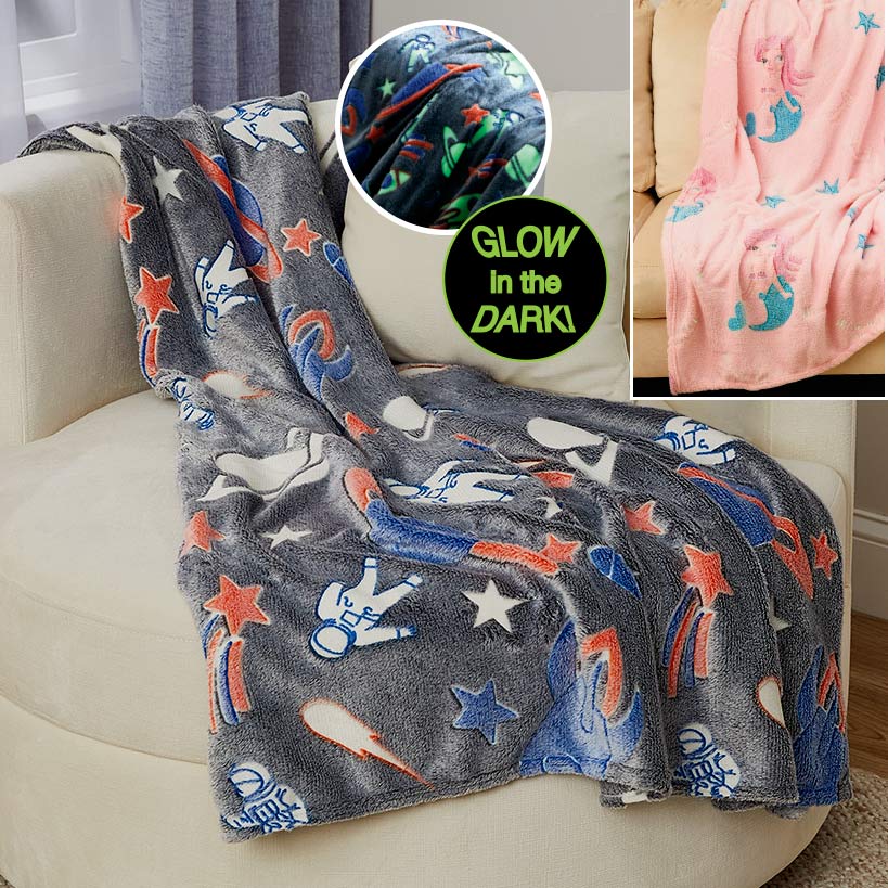 Glow-in-the Dark Blanket for Kids 50" x 60"