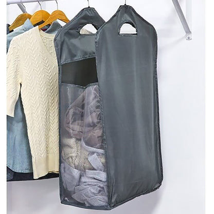 Hanging Laundry Hamper Bag Hanging Closet Hamper with 2 Metal Hangers