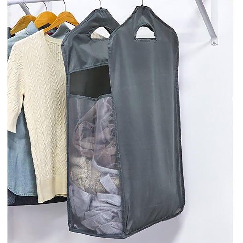Hanging Laundry Hamper Bag Hanging Closet Hamper with 2 Metal Hangers