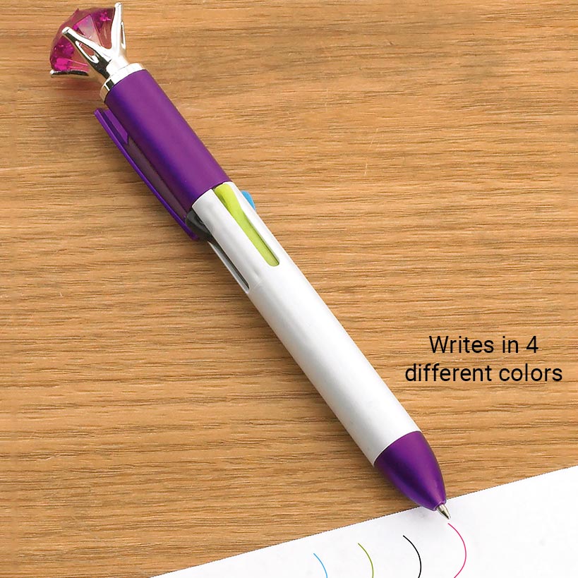 Multicolor Pen with Purple Bling