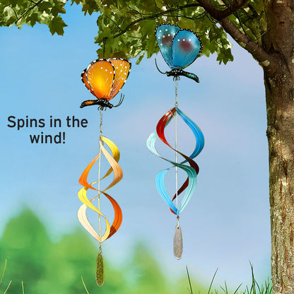 Butterfly Wind Spinner Orange or Blue