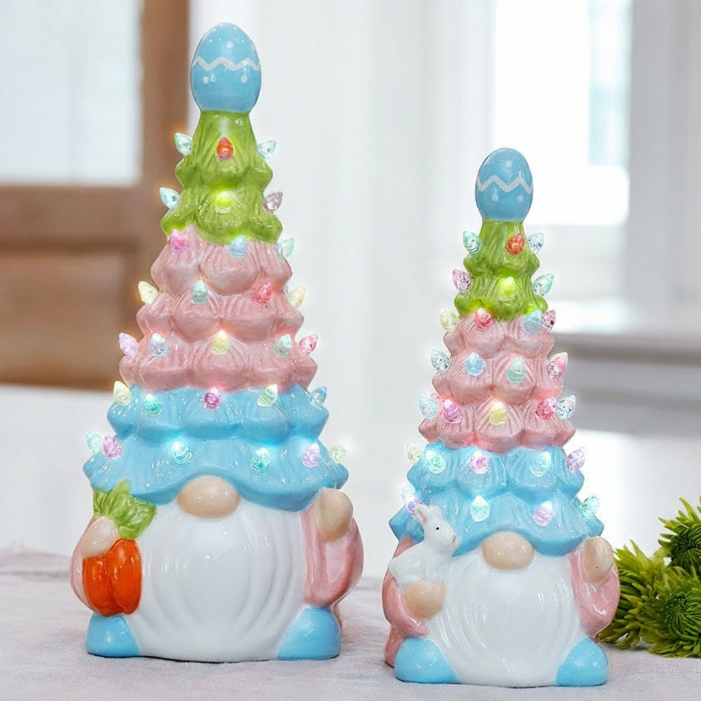 Retro Easter Lighted Gnome Tree - Small or Large