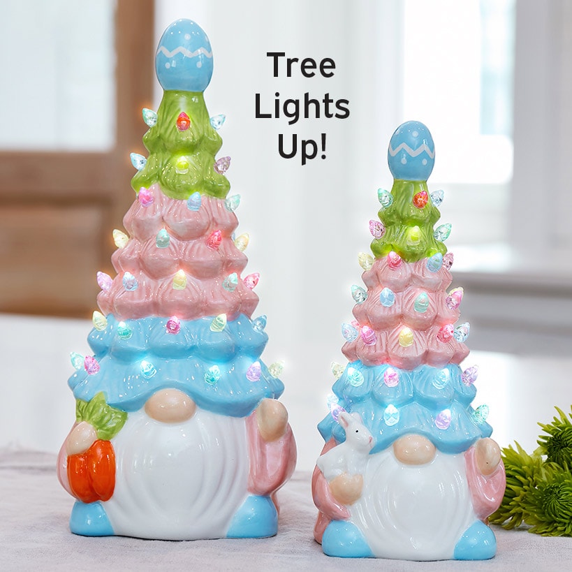 Retro Easter Lighted Gnome Tree - Small or Large
