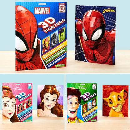 Licensed 3D Kids Activity Books - Filled with Puzzles & Coloring Fun