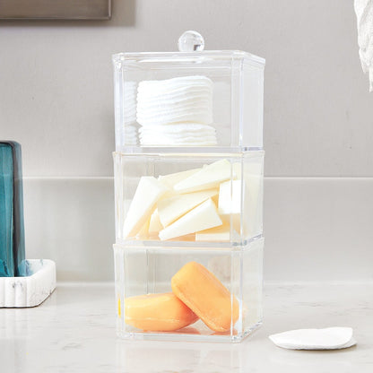 Acrylic Bathroom Vanity Storage Containers - Set of 3