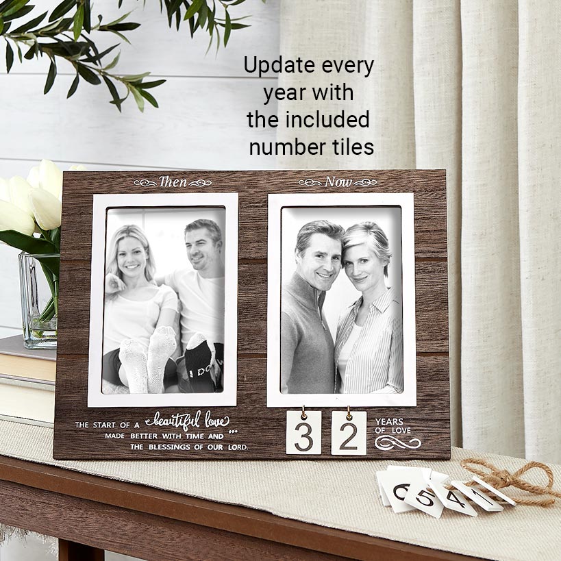 Anniversary Then And Now Photo Frame With 4" x 6" Frame