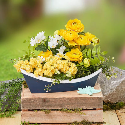 Boat-Shaped Planter – Charming Accent for Gardens or Patios