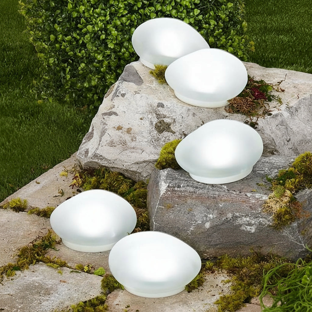 Solar White Rock Light Outdoor Decor