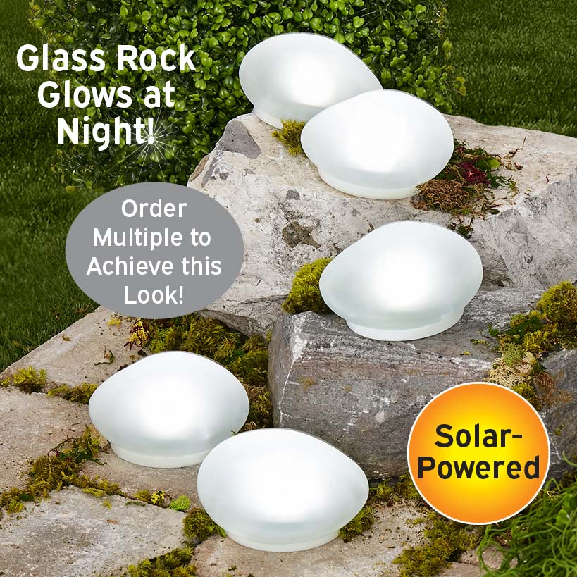 Solar White Rock Light Outdoor Decor