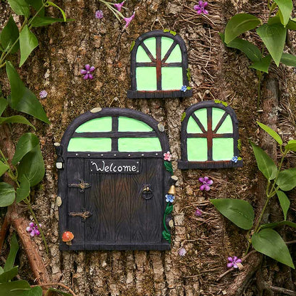 Glow-in-the-Dark Fairy Door and Window Set
