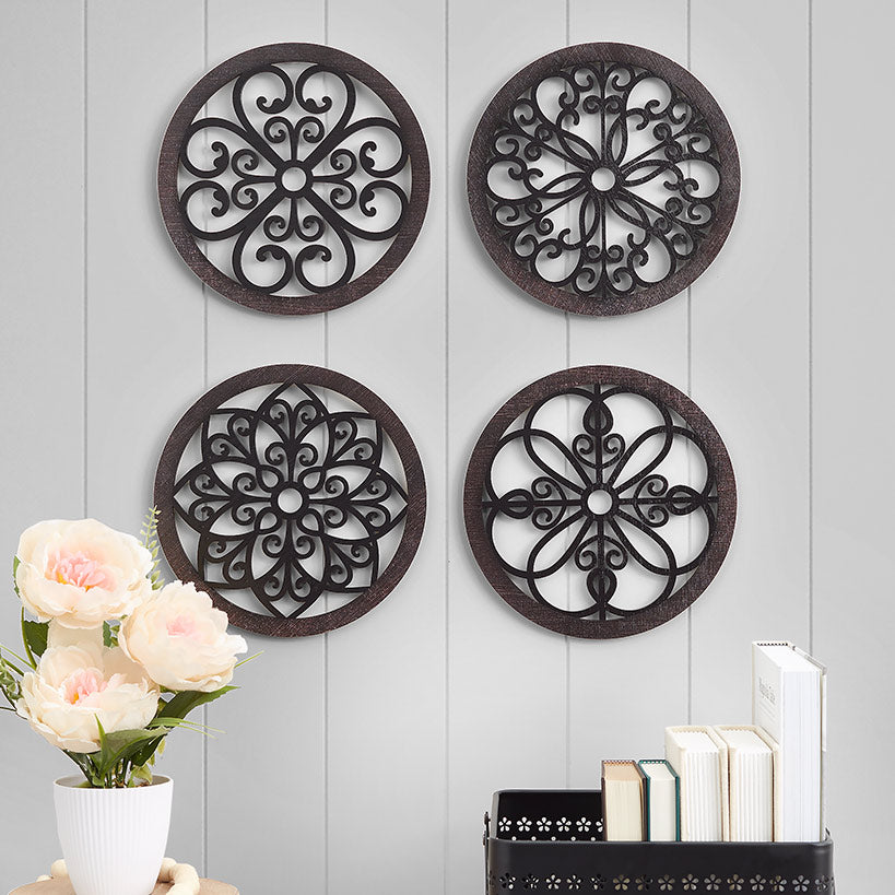 Scrolled Wall Medallion Elegant Metal Wall Art Decor