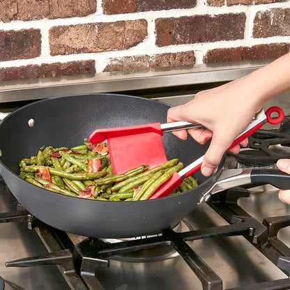Kitchen 2-in-1 Spatula and Tong - Flip, Grab, and Scoop