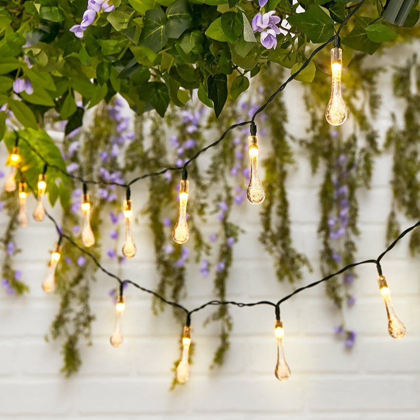 Solar Droplet LED String Lights