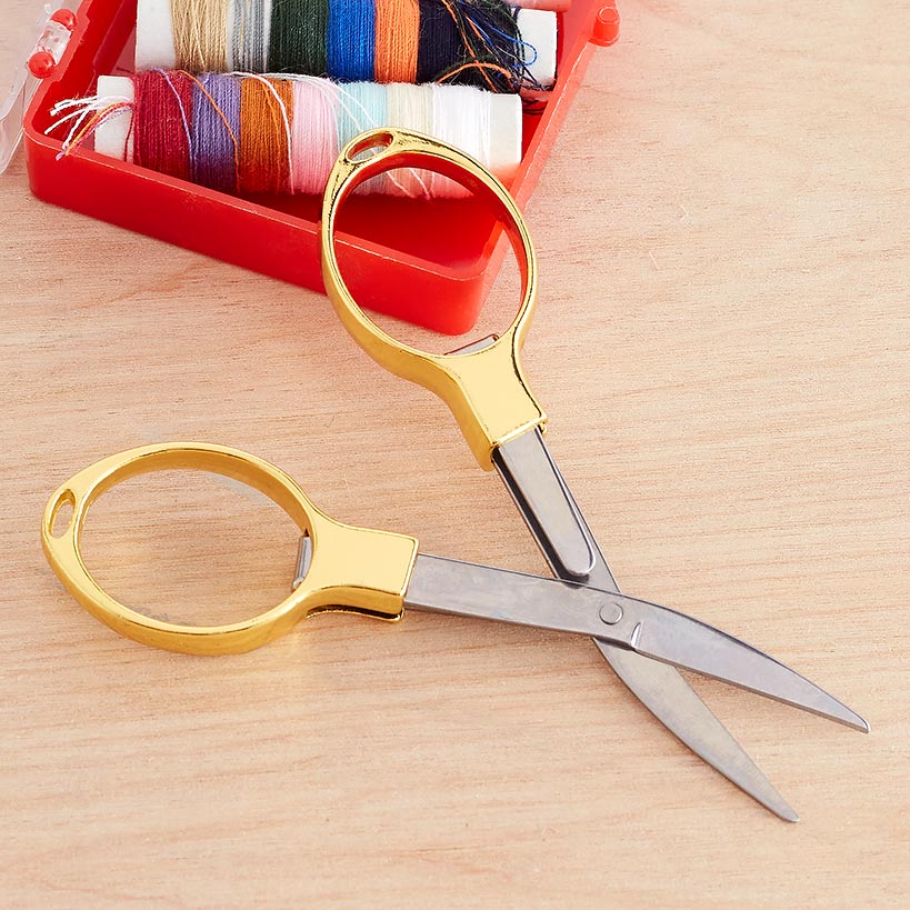 Folding Scissors Gold Tone