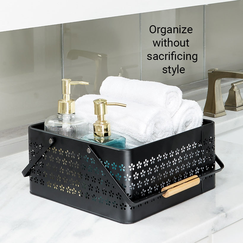 Metal Storage Organizer Caddy with Handles