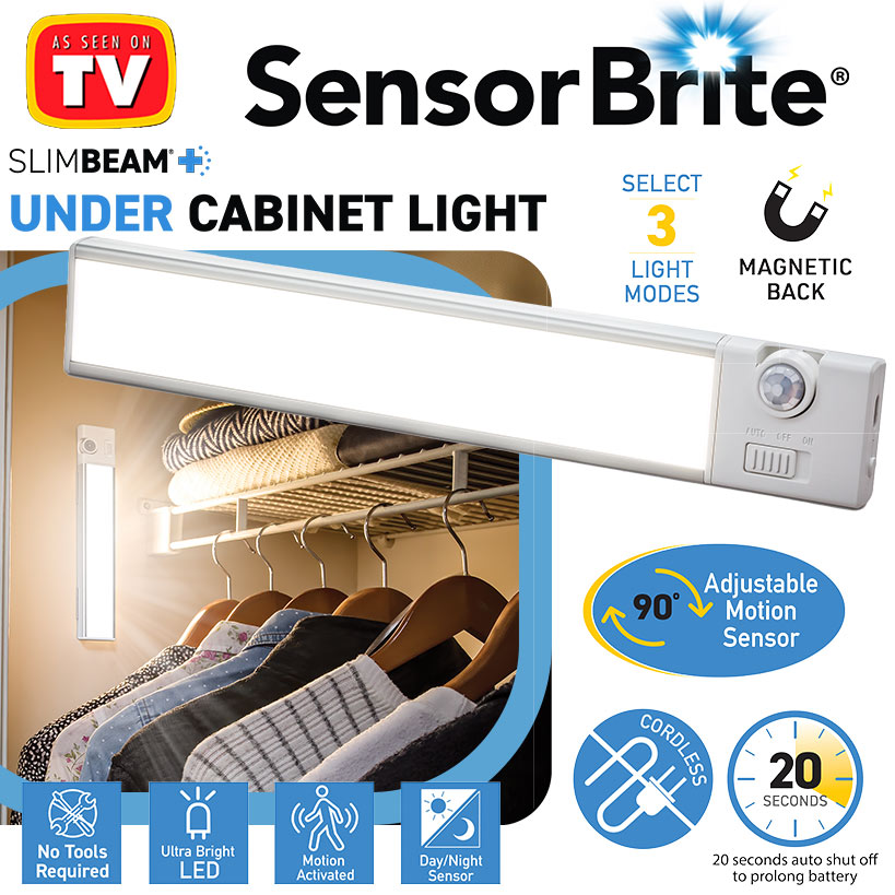 Slim Beam® Plus Under Cabinet Light - Rechargeable Light with Motion Sensor