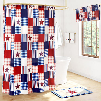 United Plaids Shower Curtain, Bath Rug, Hand Towels