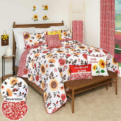 Jacobean Sunflower Full/Queen or King Quilt or Decorative Pillow
