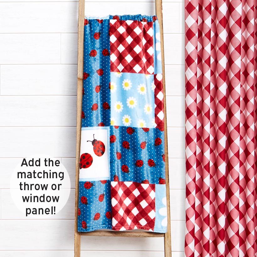 Ladybug Fleece Plush Throw 50" x 60"