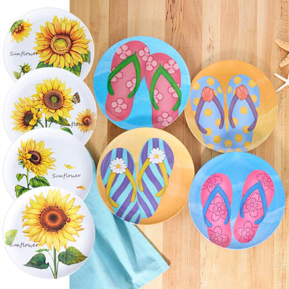 Summer Dining Melamine Plates Set of 4