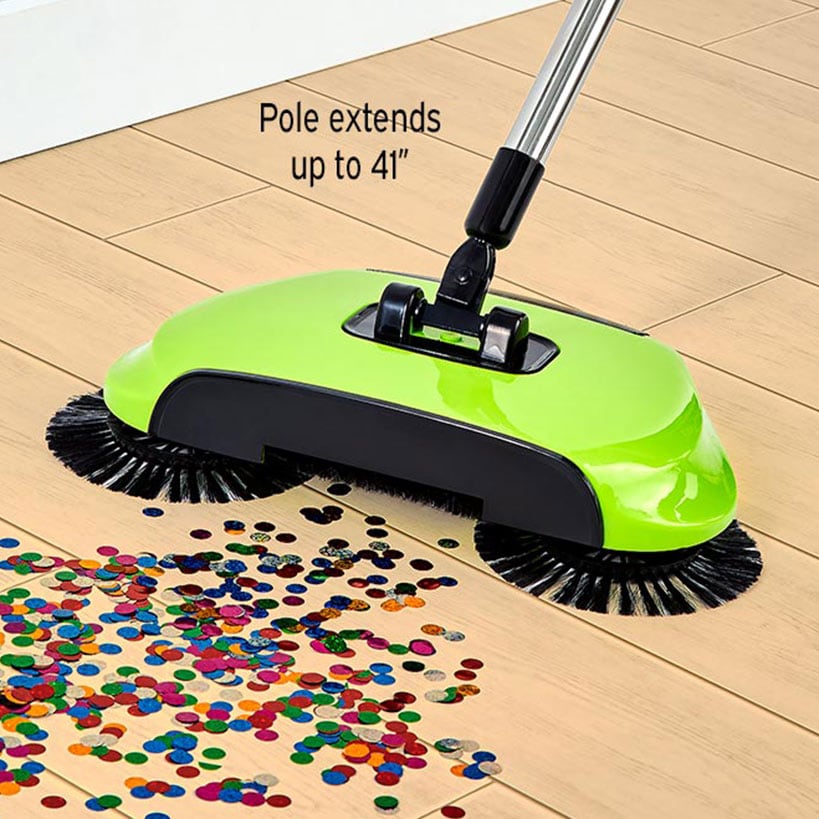 Magic Sweeper Broom-Cordless with 360-Degree Rotating Heads