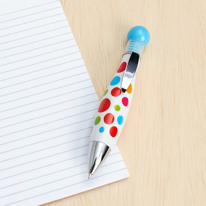 Novelty Pen with Polka Dot Design Blue Ink