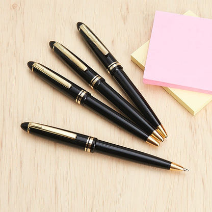 Black Ballpoint Pens with Gold Trim Set of 4